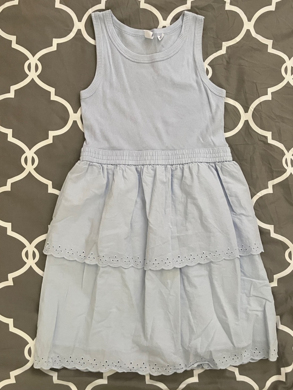 GAP Kids Light Blue Tiered Eyelet Dress Girls XL